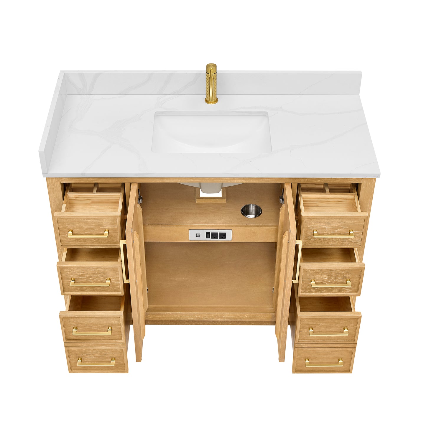 Jakarta 48" Freestanding Single Bath Vanity in Oak Natural Brown