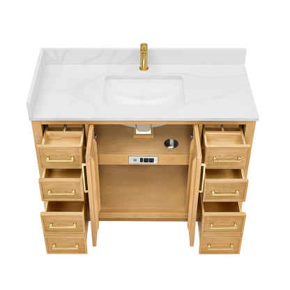Jakarta 48" Freestanding Single Bath Vanity in Oak Natural Brown