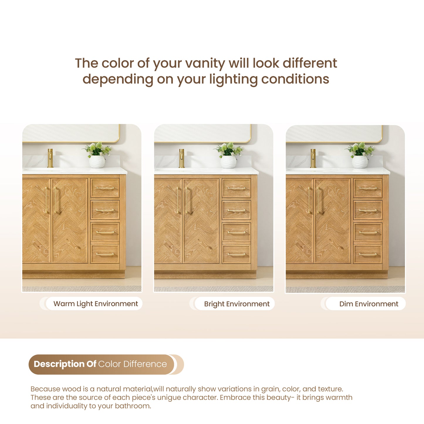 Jakarta 48" Freestanding Single Bath Vanity in Oak Natural Brown