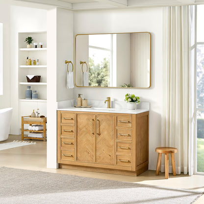 Jakarta 48" Freestanding Single Bath Vanity in Oak Natural Brown