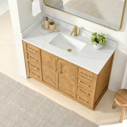 Jakarta 48" Freestanding Single Bath Vanity in Oak Natural Brown