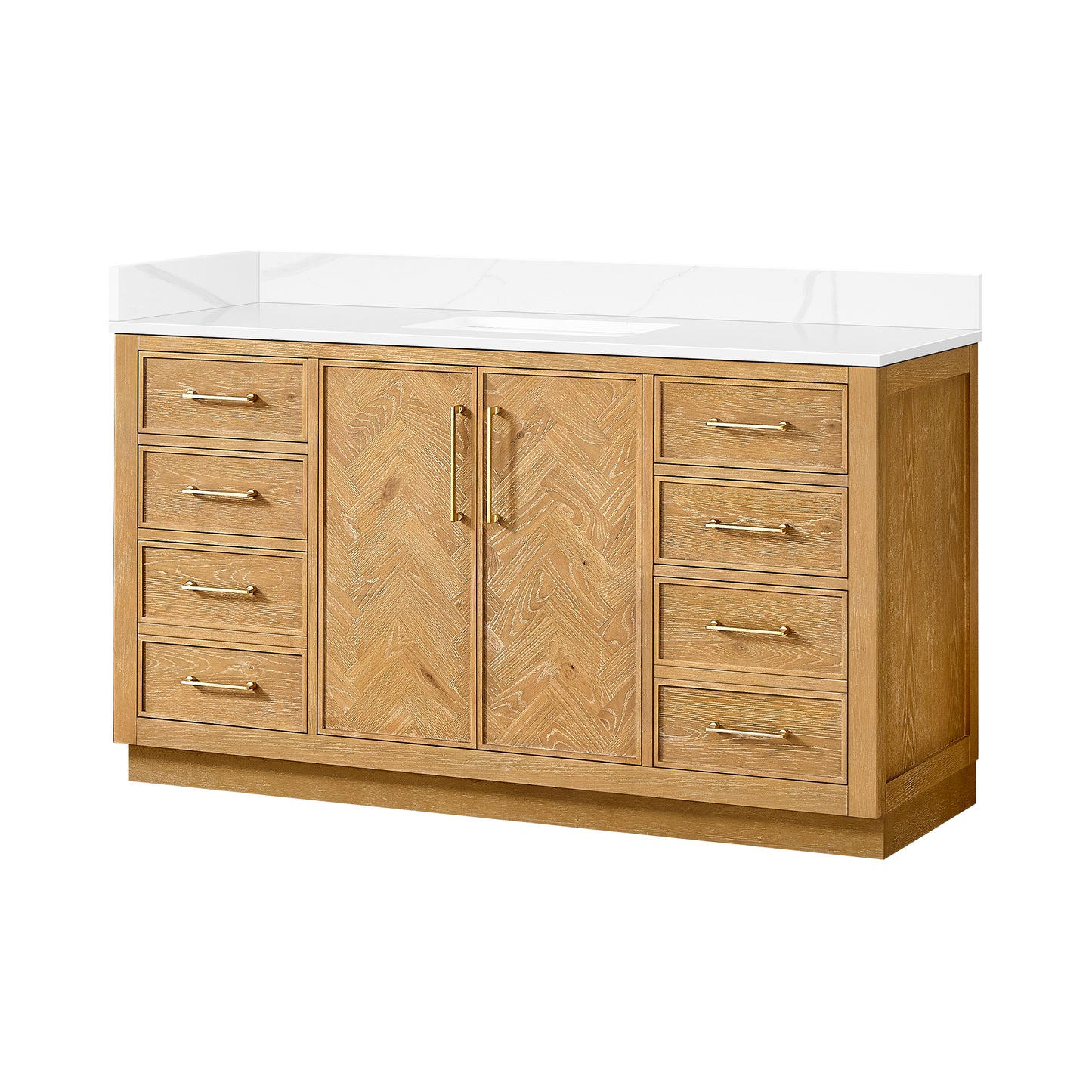 Jakarta 60" Freestanding Single Bath Vanity in Oak Natural Brown