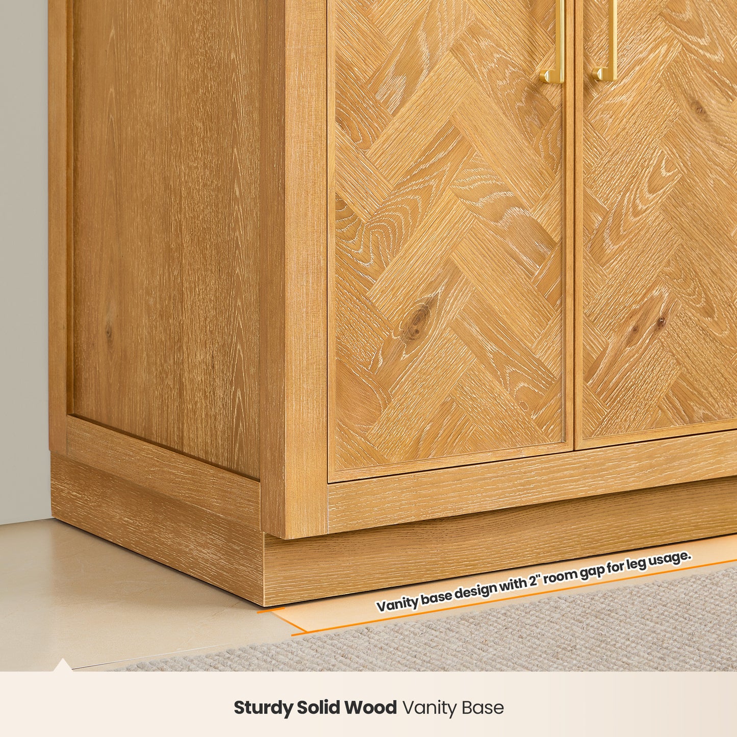 Jakarta 72" Freestanding Double Bath Vanity in Oak Natural Brown