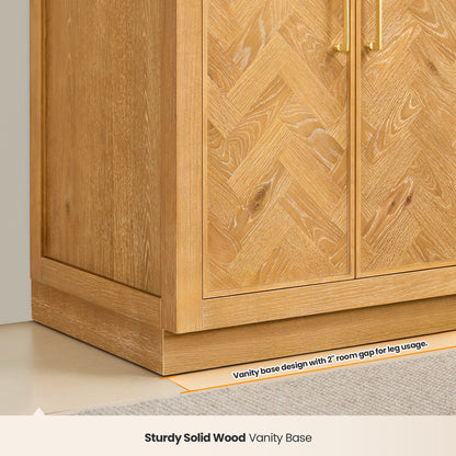 Jakarta 72" Freestanding Double Bath Vanity in Oak Natural Brown
