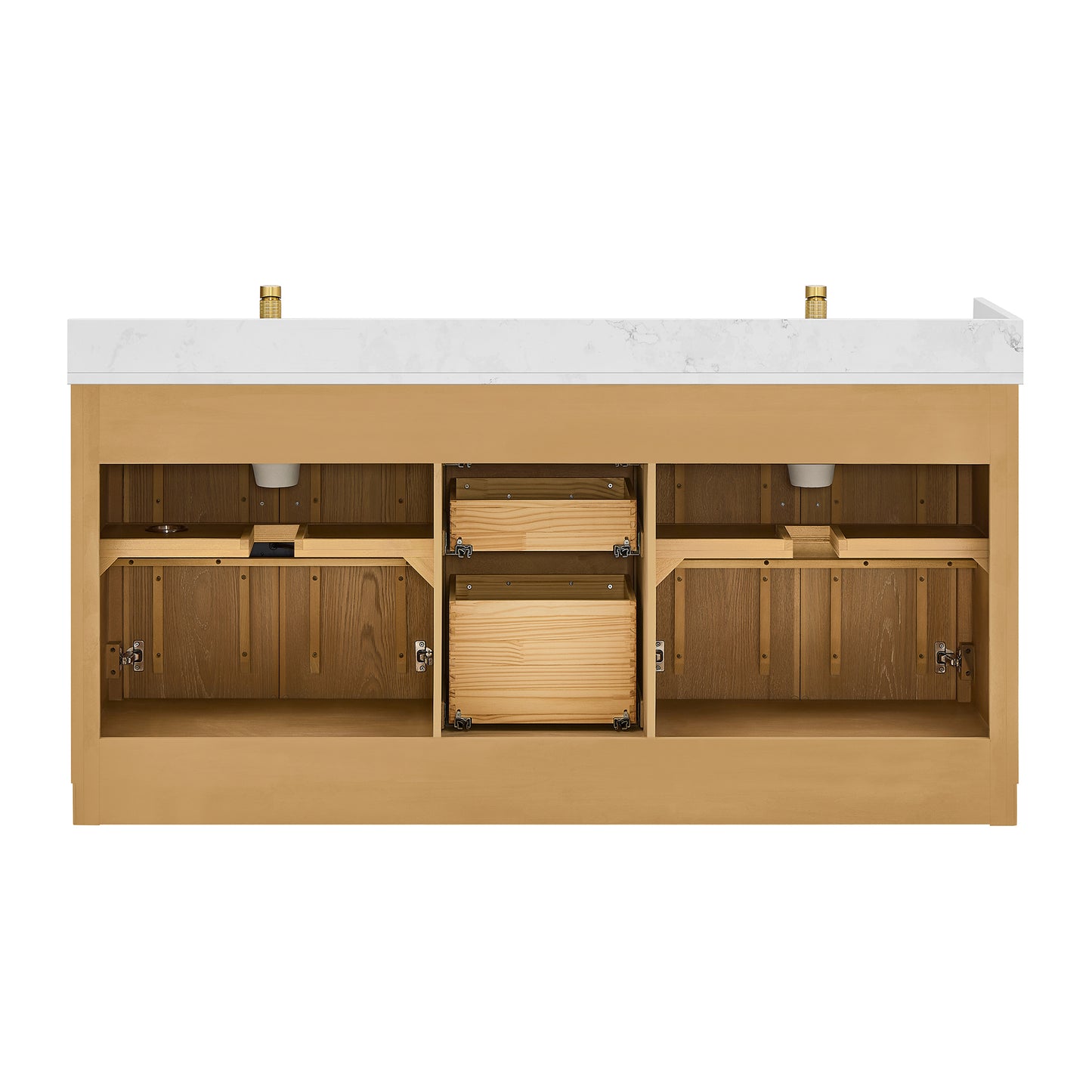 Jakarta 72" Freestanding Double Bath Vanity in Oak Natural Brown