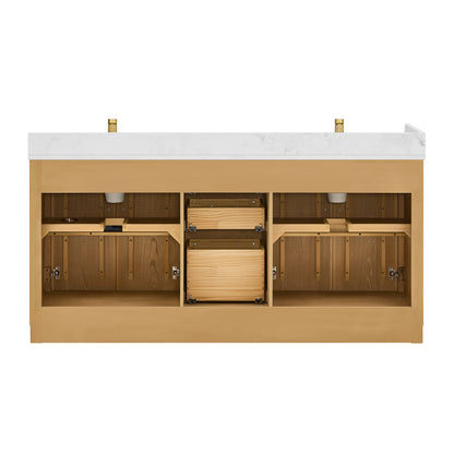 Jakarta 72" Freestanding Double Bath Vanity in Oak Natural Brown