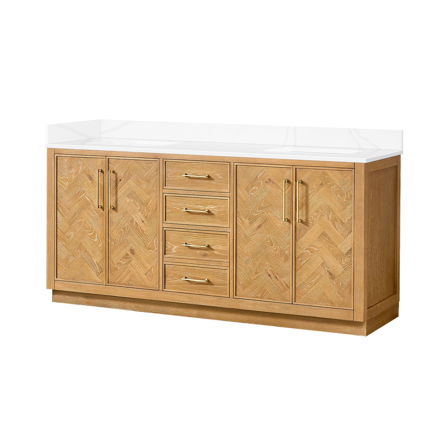 Jakarta 72" Freestanding Double Bath Vanity in Oak Natural Brown