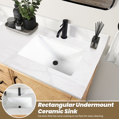 Jakarta 72" Freestanding Double Bath Vanity in Oak Weathering Light Brown with Silk White Quartz Stone Top