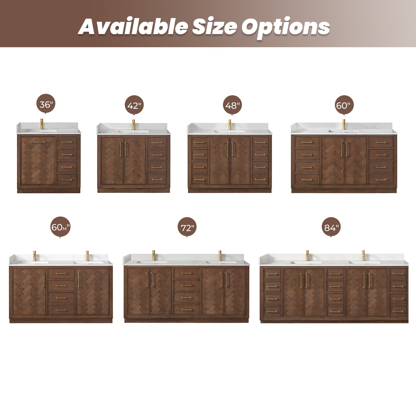 Jakarta 84" Freestanding Double Bath Vanity in Aged Dark Brown Oak with Silk White Quartz Stone Top