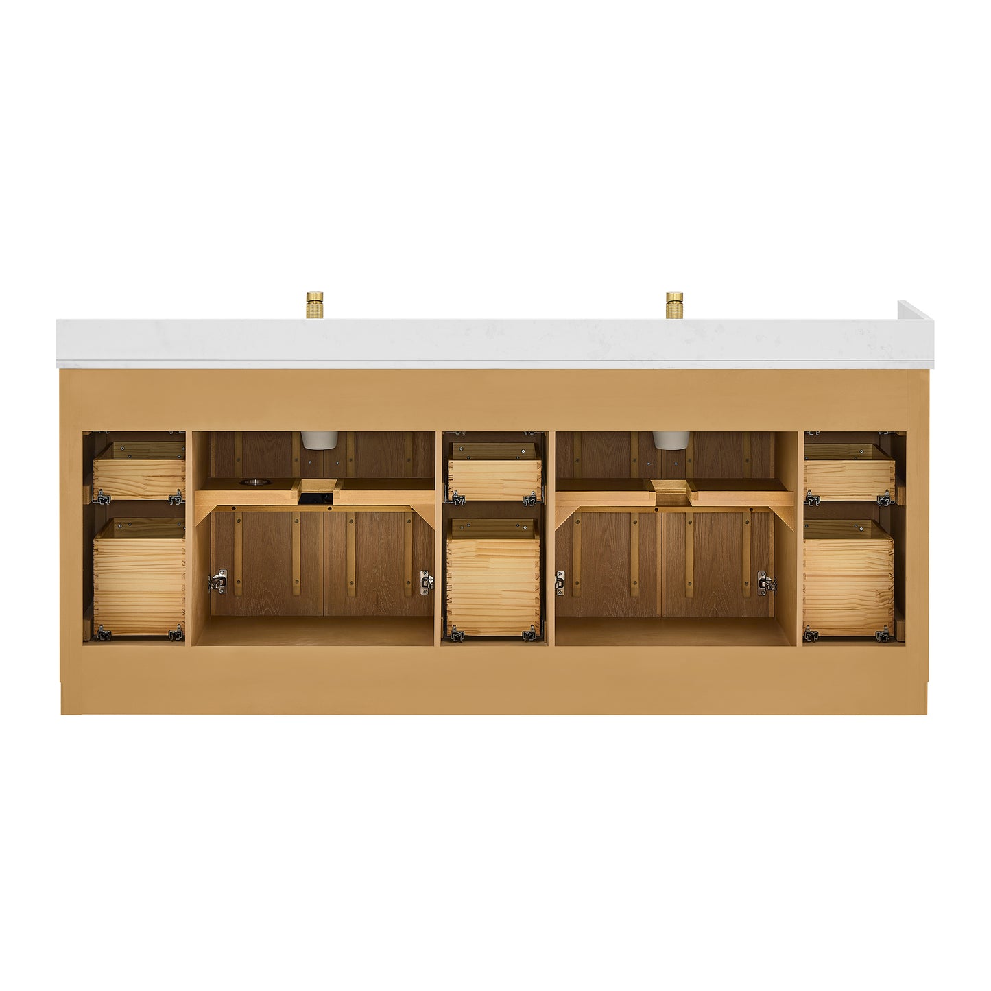 Jakarta 84" Freestanding Double Bath Vanity in Oak Natural Brown