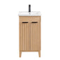 Palos 18" Free-standing Single Bath Vanity in Fir Wood Brown with Drop-In White Ceramic Basin Top