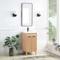 Palos 18" Free-standing Single Bath Vanity in Fir Wood Brown with Drop-In White Ceramic Basin Top