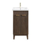 Palos 18" Free-standing Single Bath Vanity in Spruce Antique Brown with Drop-In White Ceramic Basin Top