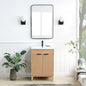 Palos 24" Free-standing Single Bath Vanity in Fir Wood Brown with Drop-In White Ceramic Basin Top