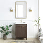 Palos 24" Free-standing Single Bath Vanity in Spruce Antique Brown with Drop-In White Ceramic Basin Top