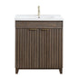 Palos 30" Free-standing Single Bath Vanity in Spruce Antique Brown with Drop-In White Ceramic Basin Top