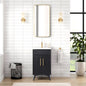 Delhi 20" Free-standing Single Bath Vanity in Fir Wood Black with Drop-In White Ceramic Basin Top
