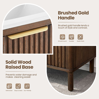 Mumbai 18" Single Bath Vanity in Aged Dark Brown Oak