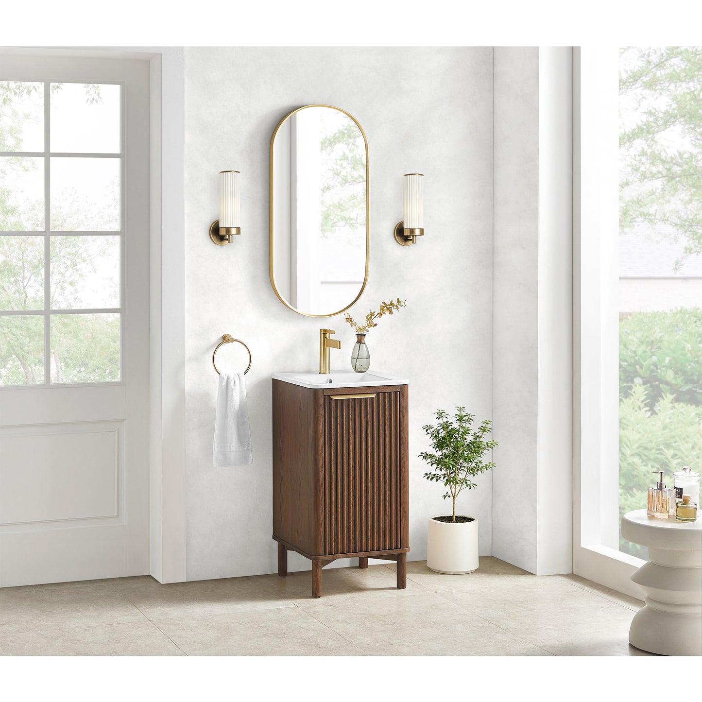 Mumbai 18" Single Bath Vanity in Aged Dark Brown Oak