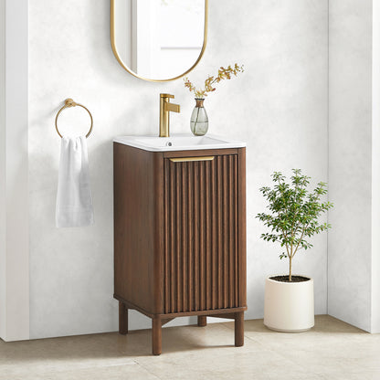 Mumbai 18" Single Bath Vanity in Aged Dark Brown Oak