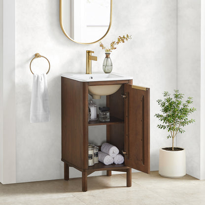 Mumbai 18" Single Bath Vanity in Aged Dark Brown Oak