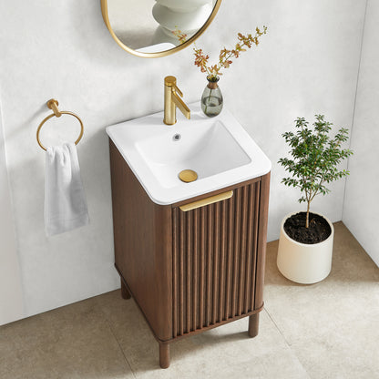 Mumbai 18" Single Bath Vanity in Aged Dark Brown Oak