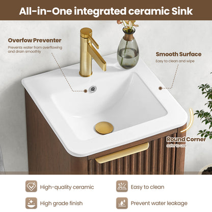 Mumbai 18" Single Bath Vanity in Aged Dark Brown Oak