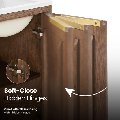 Mumbai 18" Single Bath Vanity in Aged Dark Brown Oak