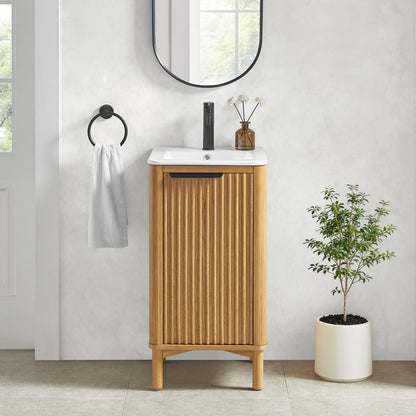 Mumbai 18" Single Bath Vanity in Oak Weathering Light Brown