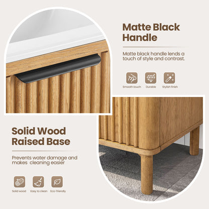 Mumbai 18" Single Bath Vanity in Oak Weathering Light Brown