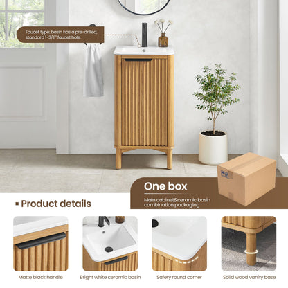 Mumbai 18" Single Bath Vanity in Oak Weathering Light Brown