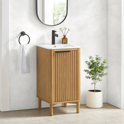Mumbai 18" Single Bath Vanity in Oak Weathering Light Brown