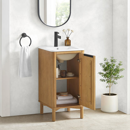 Mumbai 18" Single Bath Vanity in Oak Weathering Light Brown