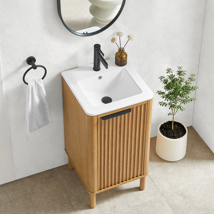 Mumbai 18" Single Bath Vanity in Oak Weathering Light Brown