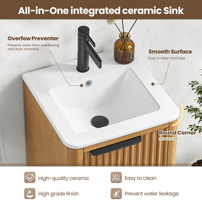 Mumbai 18" Single Bath Vanity in Oak Weathering Light Brown