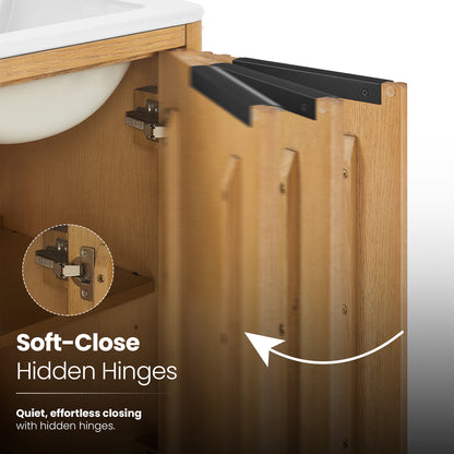 Mumbai 18" Single Bath Vanity in Oak Weathering Light Brown