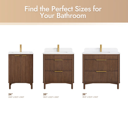 Mumbai 30" Single Sink Bath Vanity in Aged Dark Brown Oak