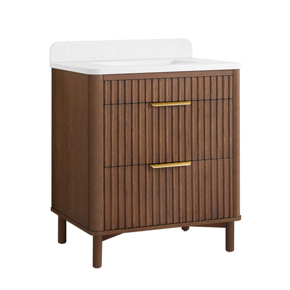 Mumbai 30" Single Sink Bath Vanity in Aged Dark Brown Oak
