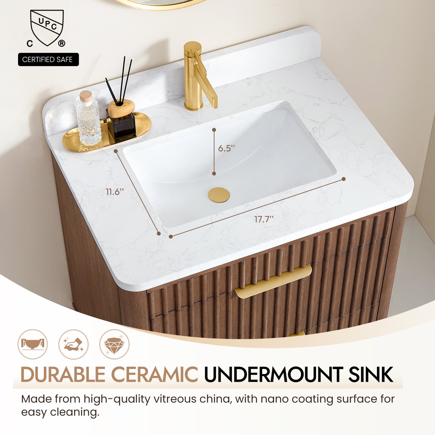 Mumbai 30" Single Sink Bath Vanity in Aged Dark Brown Oak