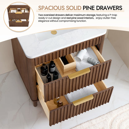 Mumbai 30" Single Sink Bath Vanity in Aged Dark Brown Oak