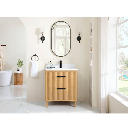 Mumbai 30" Single Sink Bath Vanity in Oak Weathering Light Brown
