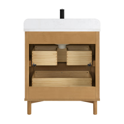 Mumbai 30" Single Sink Bath Vanity in Oak Weathering Light Brown