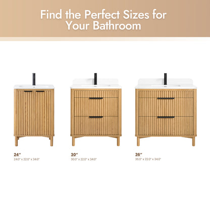 Mumbai 30" Single Sink Bath Vanity in Oak Weathering Light Brown