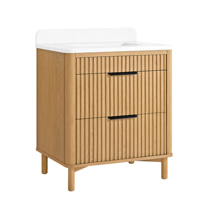 Mumbai 30" Single Sink Bath Vanity in Oak Weathering Light Brown