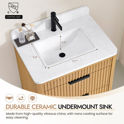 Mumbai 30" Single Sink Bath Vanity in Oak Weathering Light Brown