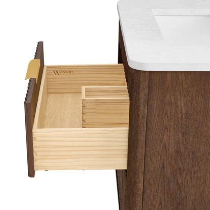Mumbai 36" Single Sink Bath Vanity in Aged Dark Brown Oak