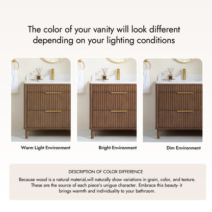 Mumbai 36" Single Sink Bath Vanity in Aged Dark Brown Oak