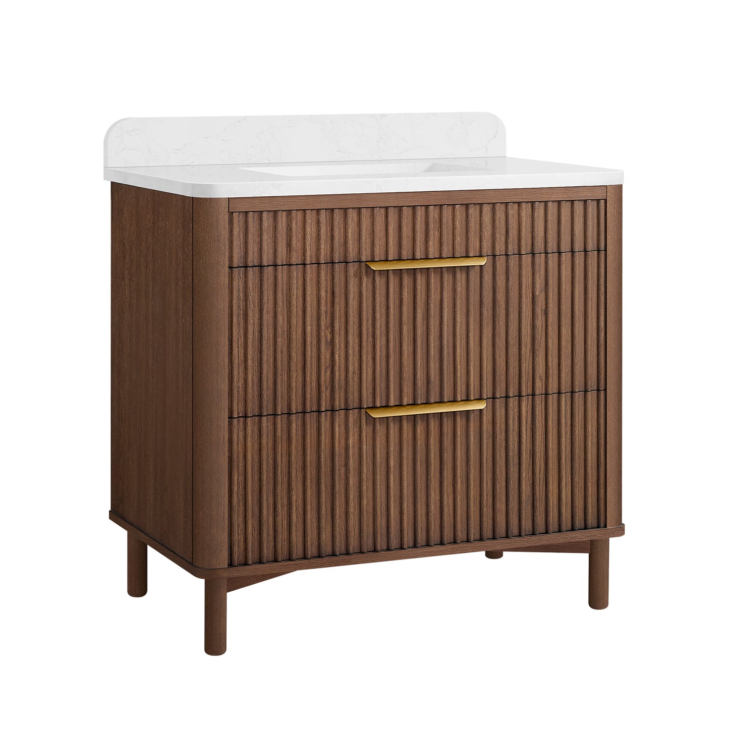 Mumbai 36" Single Sink Bath Vanity in Aged Dark Brown Oak