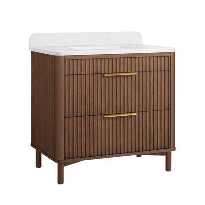 Mumbai 36" Single Sink Bath Vanity in Aged Dark Brown Oak