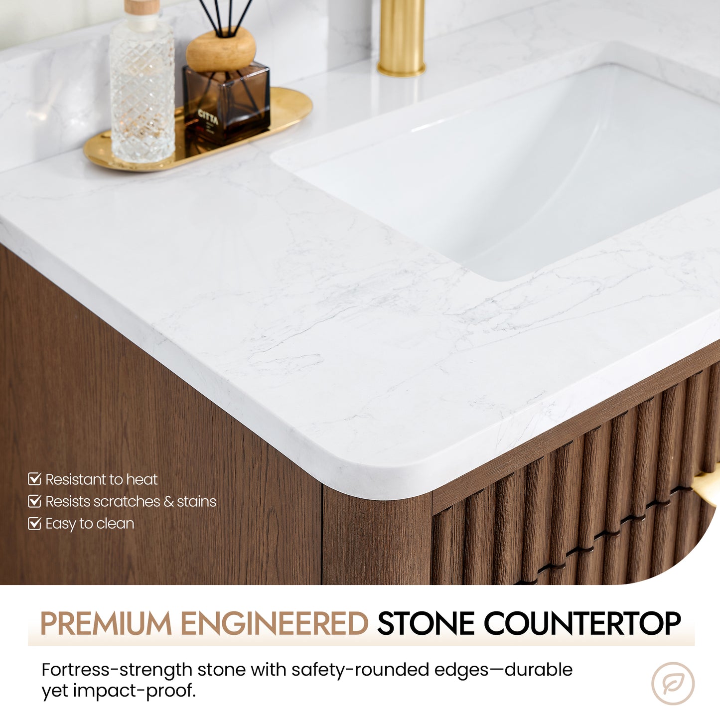 Mumbai 36" Single Sink Bath Vanity in Aged Dark Brown Oak